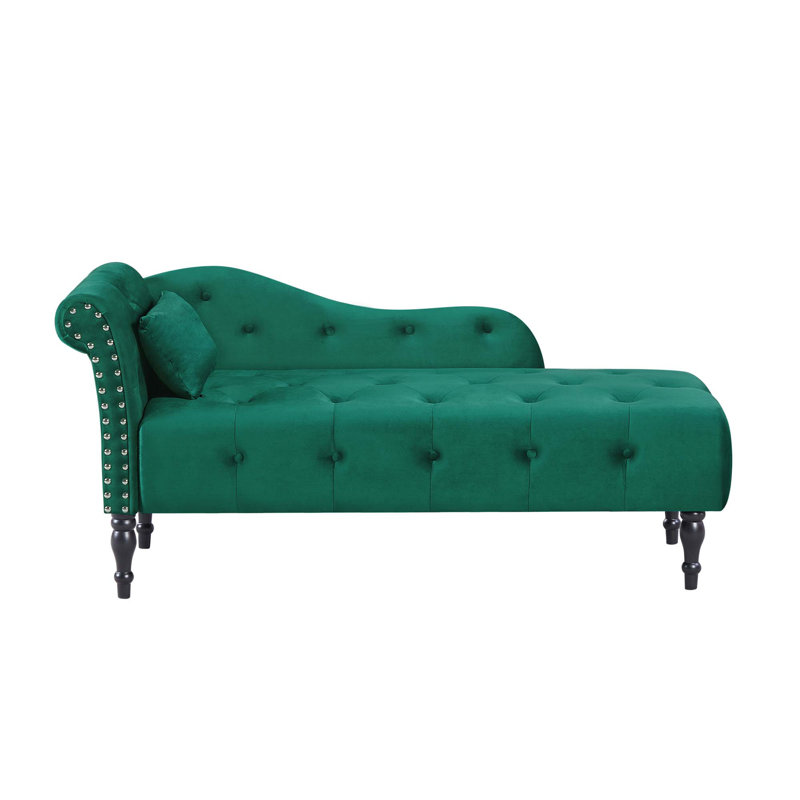 Chaise longue boutons capitonnés, Vert