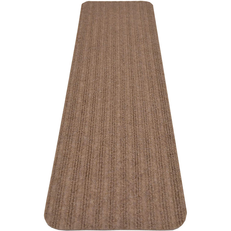 Tapis d'escalier antidérapant Orean, Rectangle 30 po x 8,5 po, Beige, Ensemble de 3