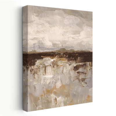 Muted Reflections On Distant Shore - Abstract Land And Seascape Oil Painting Abstract Landscape Art