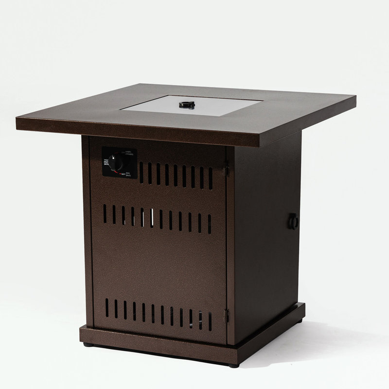 Square fire pit table with Stainless steel lid