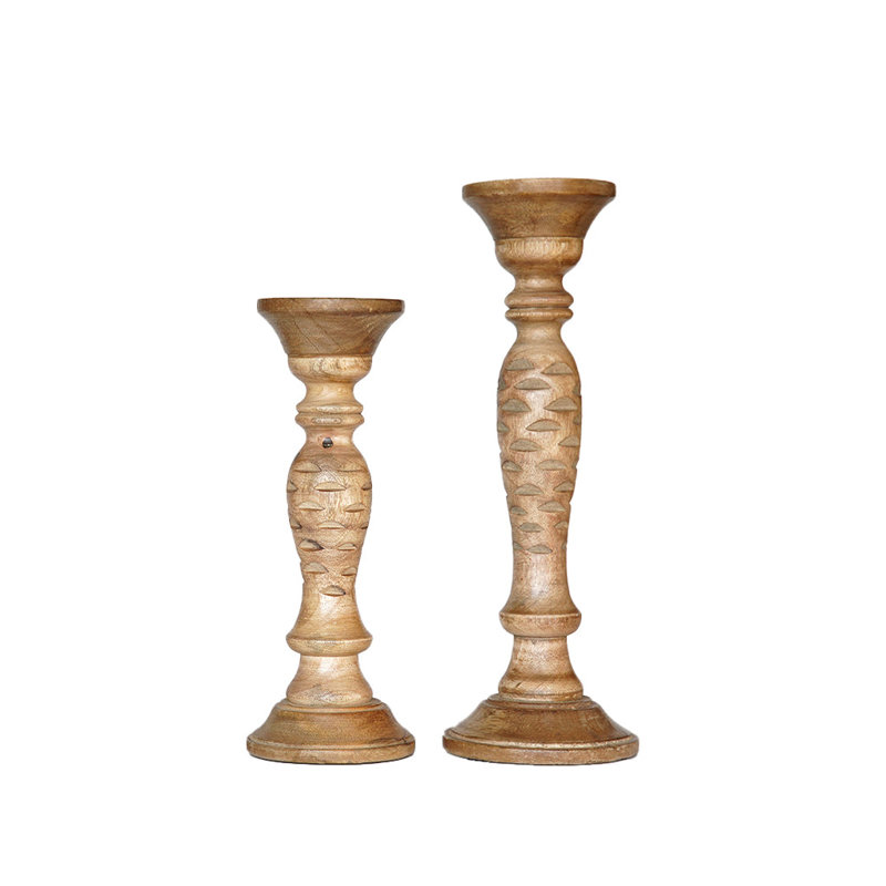 Pilier de table en bois 15 po H, Noyer