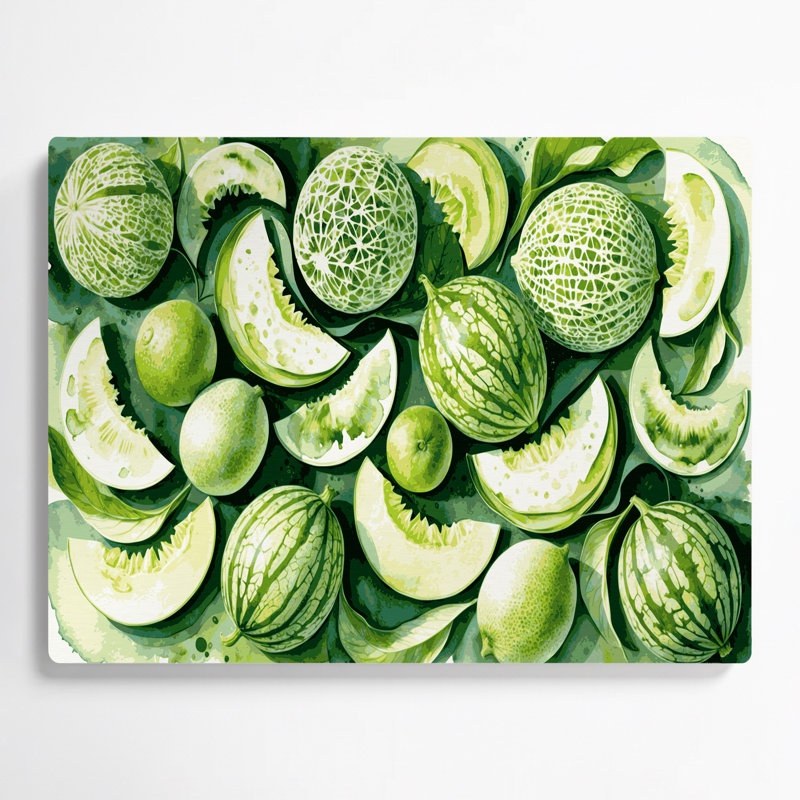 Art mural en métal beige Fruit Honeydew, H 11 po x l 14 po