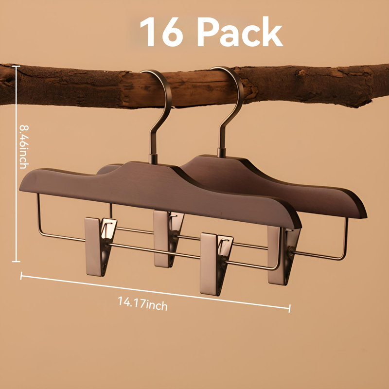 Cintres pour pantalons en bois massif - solution sans plis pour garde-robe, 16