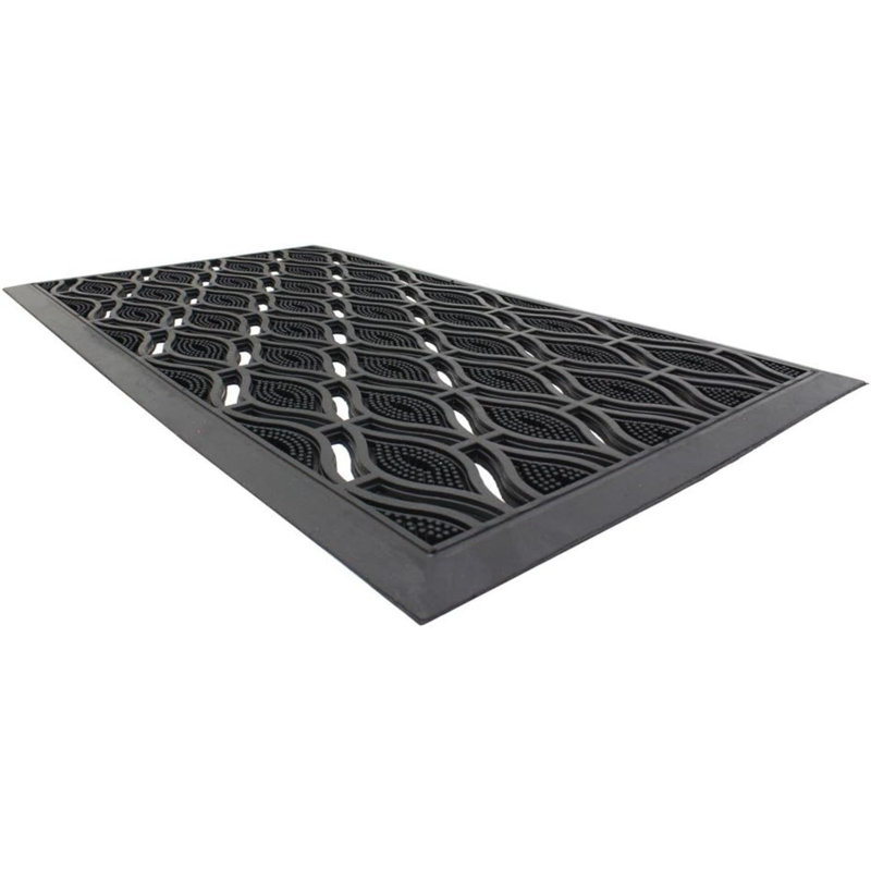 Elipses Rubber Door Mat Non-Slip Argyle Doormat
