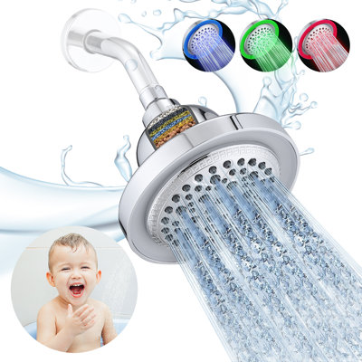 Colorful Temperature Sensitive LED Shower Head with Filter