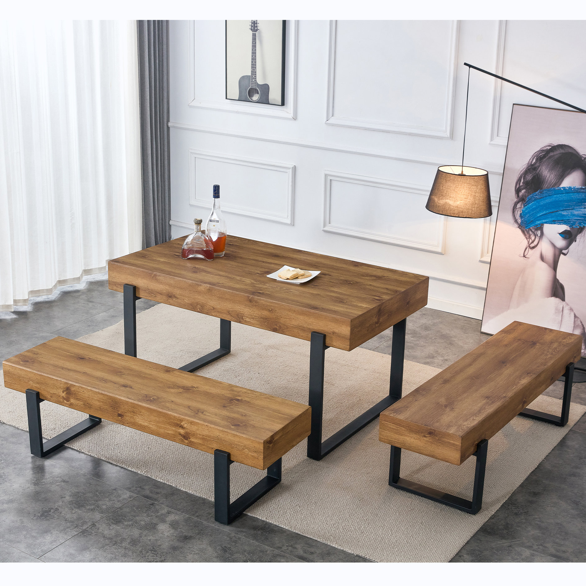 Millwood Pines Cyerah Rectangular 33'' L x 59'' W Dining Set | Wayfair