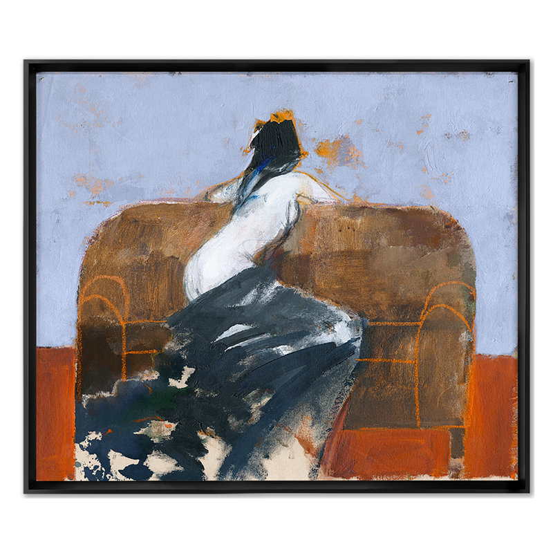 Brown Leather Print by Ngo, PC, 30'' H x 35'' W, Black Single Picture Framed