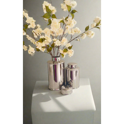 European Minimalism Style Flower Vase Silver Ginger Jar
