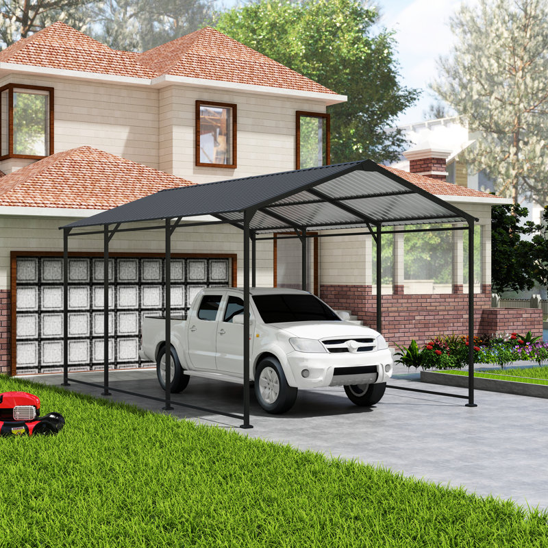 Abri de voiture en métal robuste 1015 pi - Toit galvanisé pour les véhicules en acier à utilisation à long terme de Harsh Elements