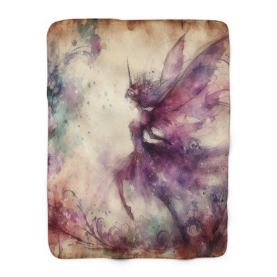 Mystic Meadow Memoirs - couverture en sherpa de qualité supérieure 1 pièce - reproduction d'art luxueuse