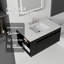 Meuble-lavabo flottant 36 po avec lavabo, porte à fermeture douce, comptoir en granite blanc 0,6 po et dosseret, contreplaqué, noir-1856911978