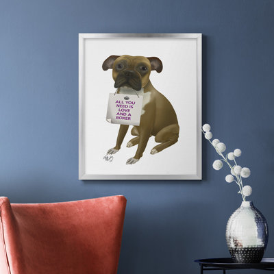 Love and Boxer Premium Framed Canvas - Ready to Hang