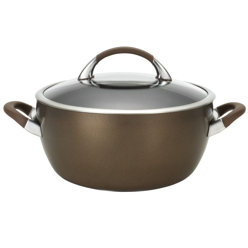 Circulon Symmetry Hard-Anodized Nonstick 5.5-Quart Casserole with Lid, Chocolate