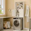 Armoire de rangement au-dessus de la toilette, organisateur de salle de bain avec tablettes ouvertes et portes doubles, rangement pour toilette peu encombrant, noir-1561956788