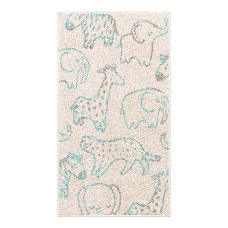 Tapis pour enfant Whimsy Safari, Rectangle 7 pi 10 po x 10 pi, Ivoire ivoire