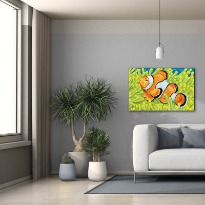  «Clownfish with Context» par Tim Jeffs, art mural sur toile, 40 po x 26 po