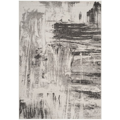 Riebe Abstract Ivory/Gray Area Rug