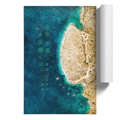 Above Anatoliki Attiki in Greece Painting - Frameless Print