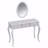 Luxury Makeup Vanity Desk with Oval Mirror, 3-Drawer Dressing Table for Jewelry Storage, Elegant Console Table for Entryway, Living Room & Bedroom, Stylish Home Decor,Silver-530160147