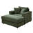 40" Oversized Corduroy Lounge Chair and Ottoman Set with Cup Holders and USB-450837228