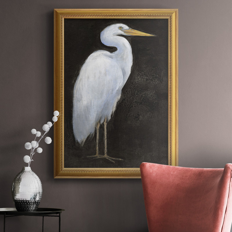 White Heron Portrait I " White Heron Portrait I Premium Framed Canvas- Ready To Hang ", 18" W x 27" H