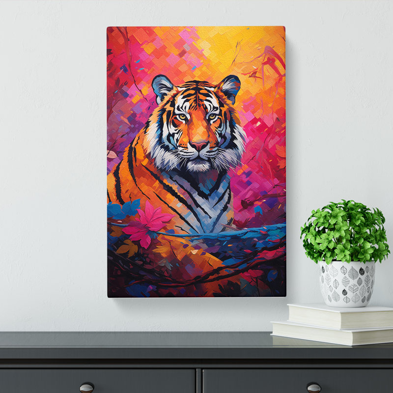 Tiger Colour Field - Rectangle Print, 76cm H x 50cm W x 3cm D