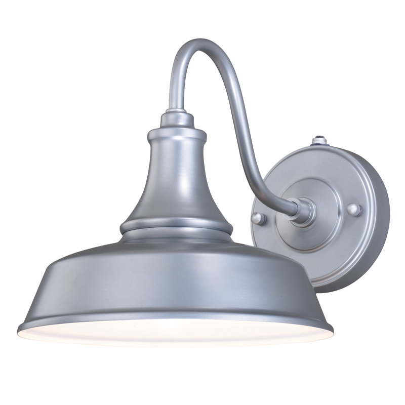 Gunnora Steel Wall Light, Satin Silver, 9" H x 9" W x 13.25" D