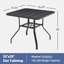 Table de salle à manger carrée en métal pour terrasse 35 po x 35 po avec trou de parasol 1,57 po et élégante, idéale pour les fêtes extérieures