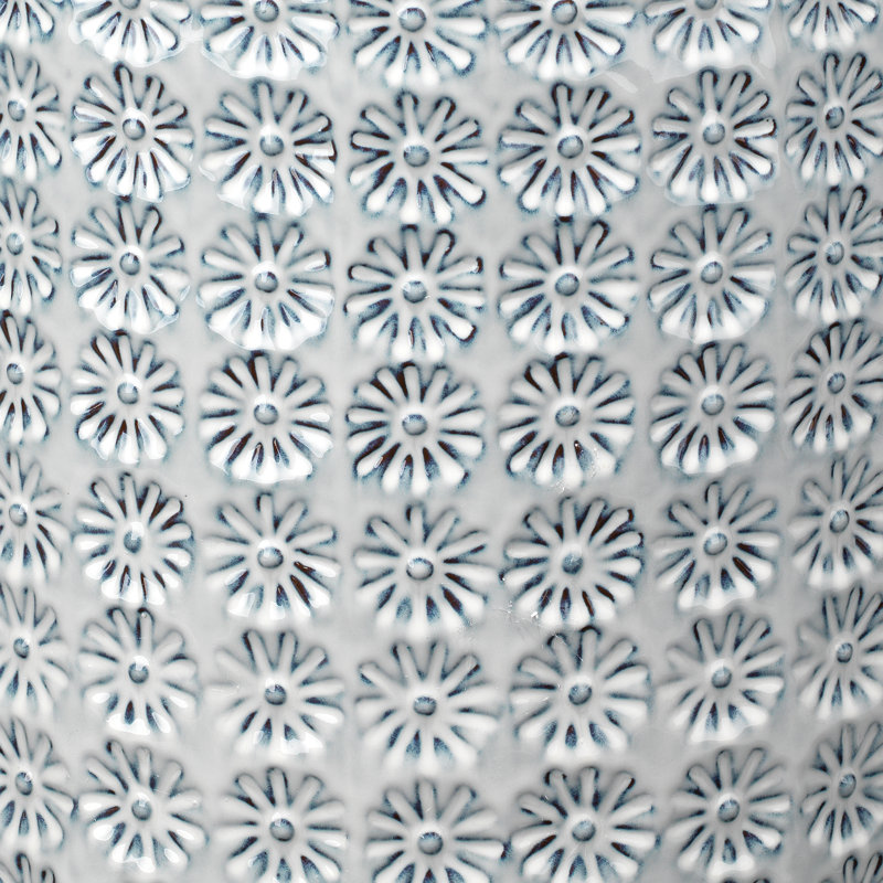 Blue and White Ceramic Round Side Table