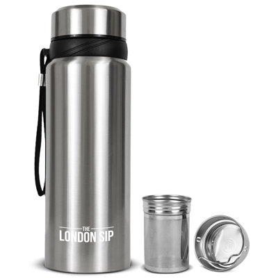 London Sip Tea Infuser Bottle 25oz, Black
