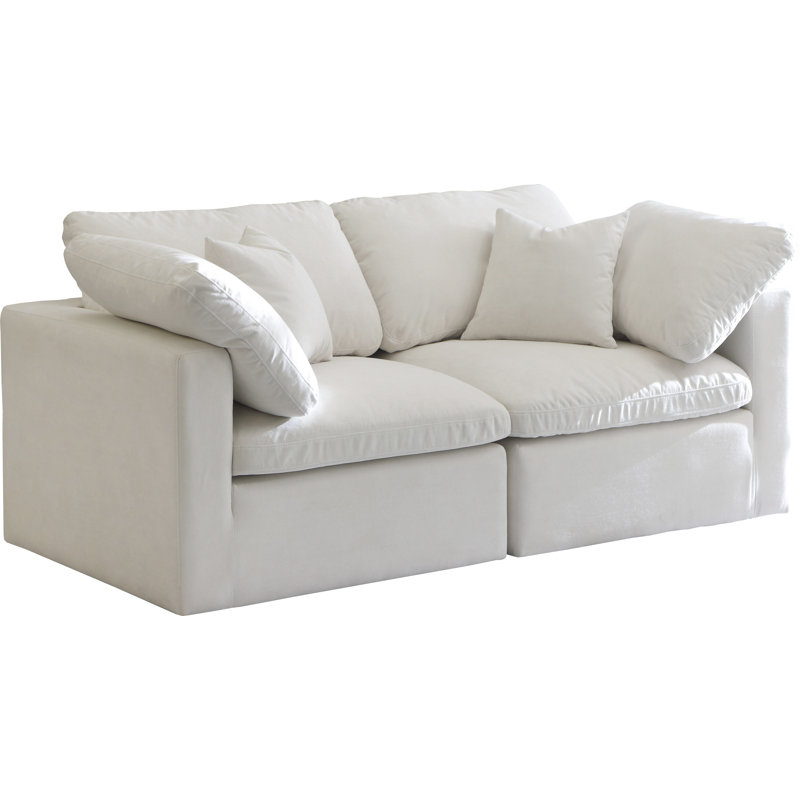 Atis 70'' Velvet Loveseat, Cream Velvet