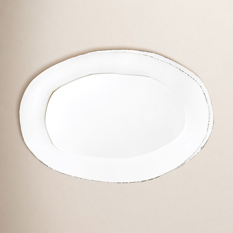 Lastra Stoneware Platter, White