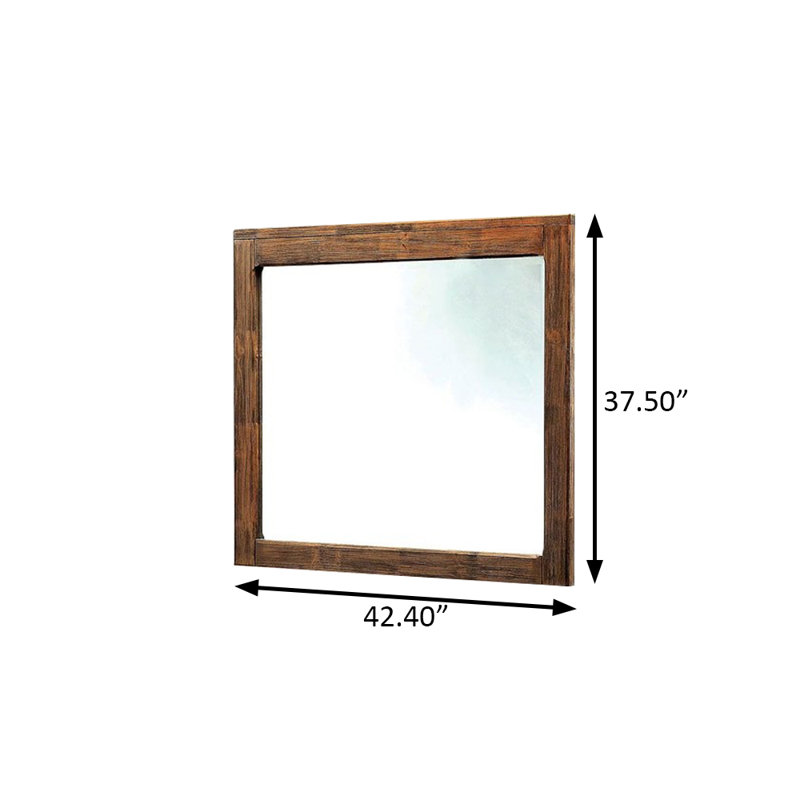 42.4"W Rustic Mirror, Rustic Natural Tone