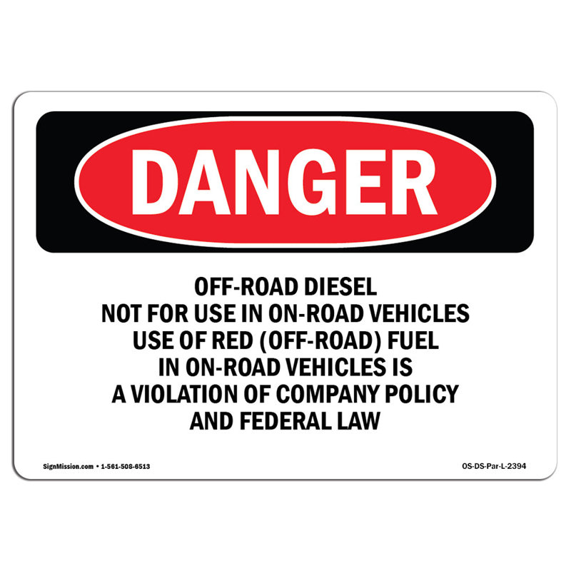 Danger Sign, 12" H x 18" W x 0.1" D
