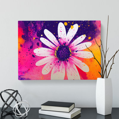 Daisy Flower Splash Vol.5 Abstract - Wrapped Canvas