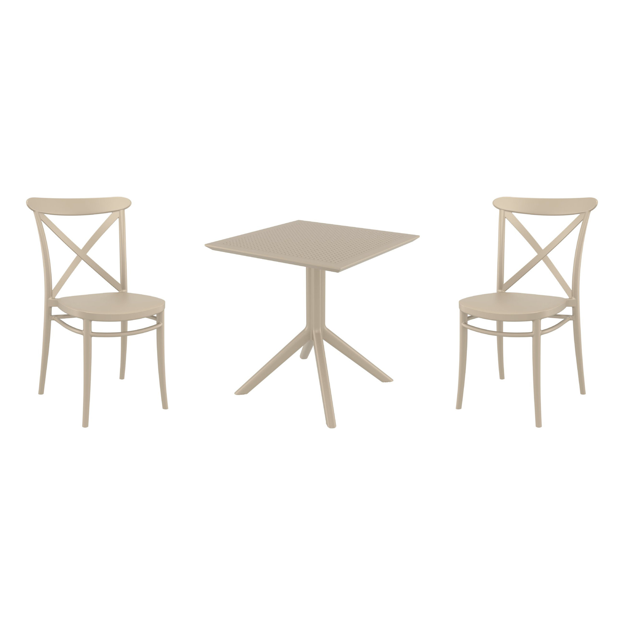 Farrah Square 2 - Person Bistro Set, Taupe
