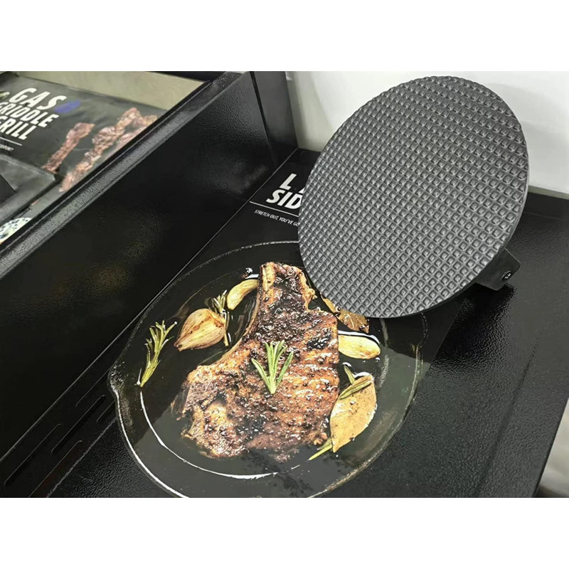 Cast Iron Burger Press Set Round & Rectangle