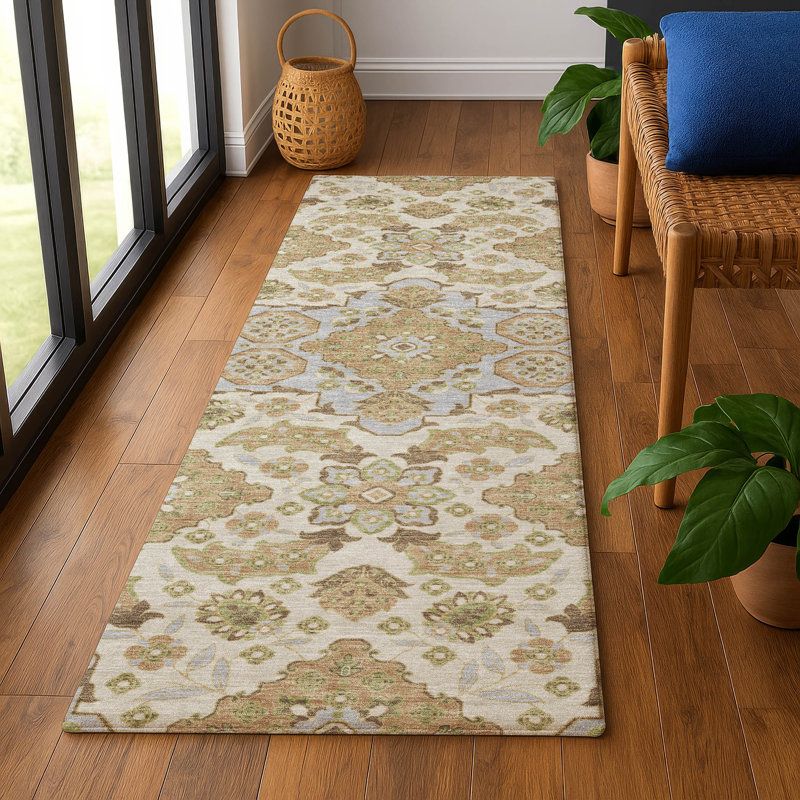 Premium Machine Washable Xamiera AMF1853 Global Rug, Runner 2'3" x 7'6"