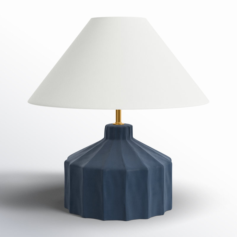 Leesa Ceramic Table Lamp, 18.5" H x 19.5" W x 19.5" D, Matte Blue