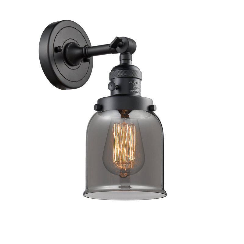 Bell - 1 Light 5" Sconce, 60 Watt Vintage Incandescent Bulb, Plated Smoked, Matte Black