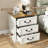 End Table With Charging Station, Farmhouse Nightstand With 3 Drawers & USB Ports, Solid Wood Entryway Table With Smiling Handle(Set of 2)-514573055