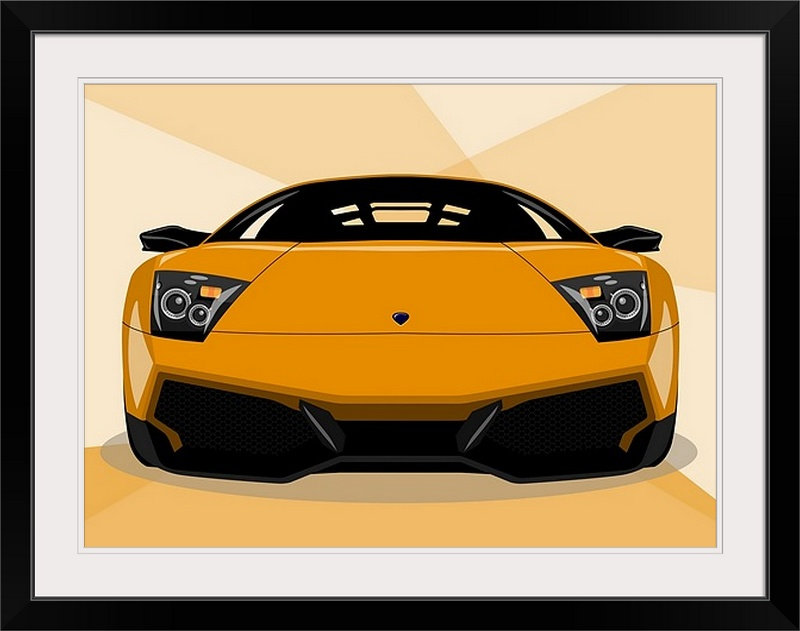 «Lamborghini Murcielago LP670» par Francy, impression, H 35 po x l 44 po x P 1 po, Cadre noir