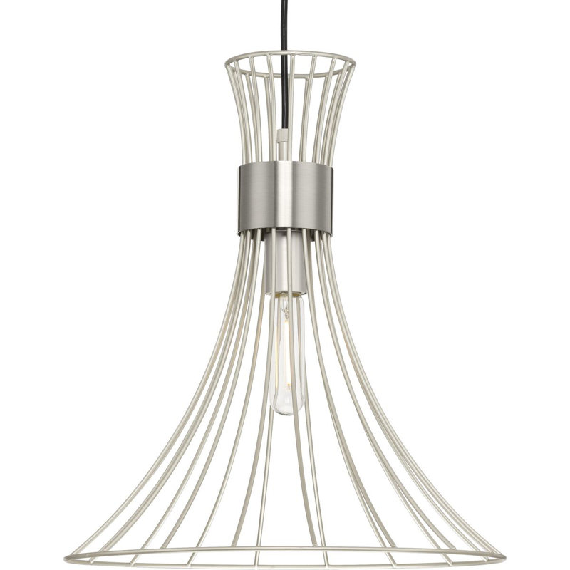1 - Light Bell Pendant, Burnished Nickel