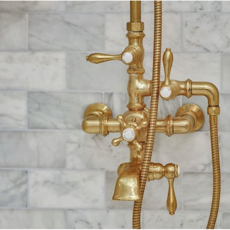 Exposed Thermostatic Tub and Shower System (P0946) by Strom Living, Polished Nickel