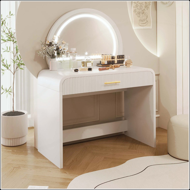 Meuble-lavabo avec miroir tactile 39 ", Blanc