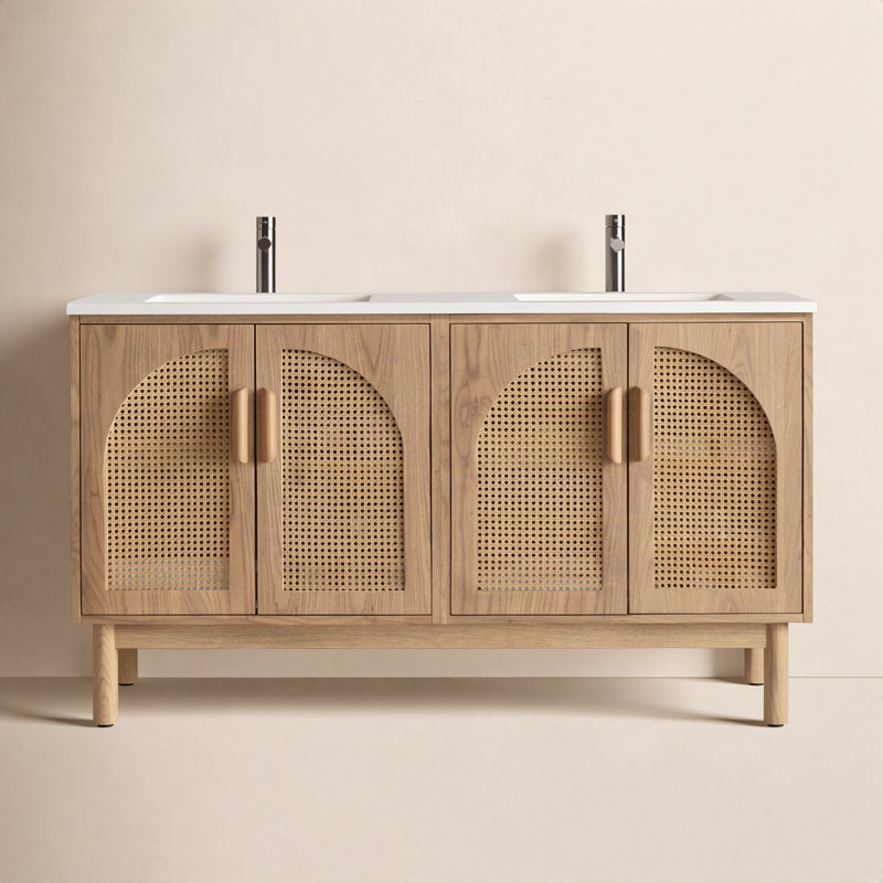 Nara 60" W Double Vanity, Yellow