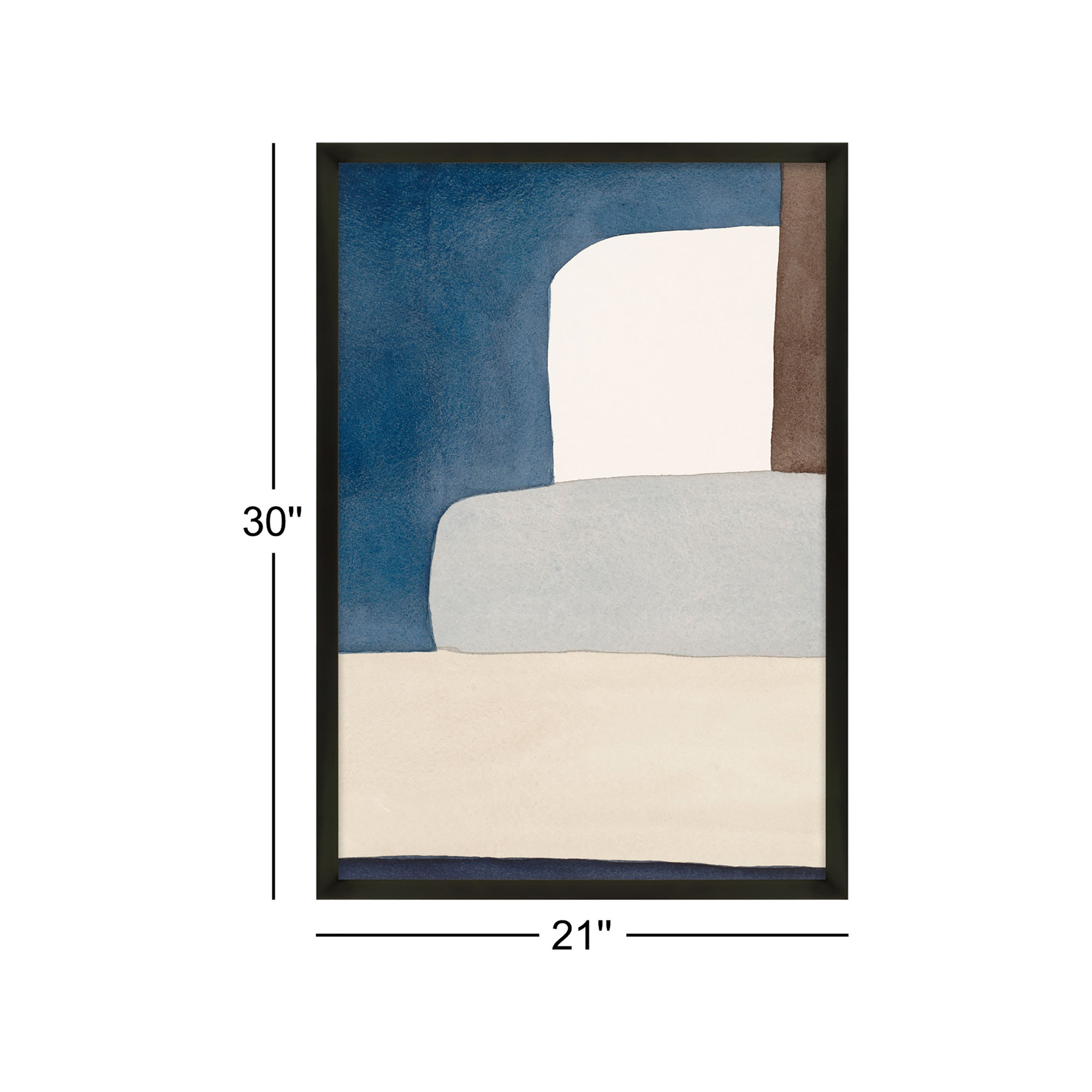 Distant Blue by Julia Balfour, 21" W x 30" H, Black