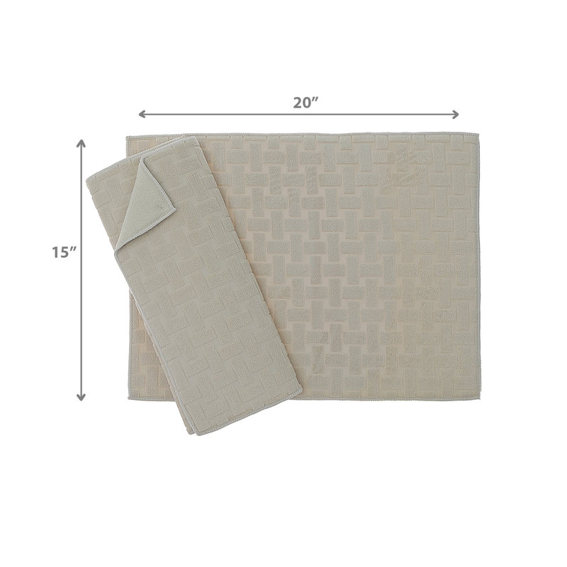 Tapis de vaisselle en microfibre 2 pièces, Beige