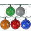 10 lumières de Noël sphériques en forme de boule sphérique à paillettes multicolores - fil vert 7,5 pi