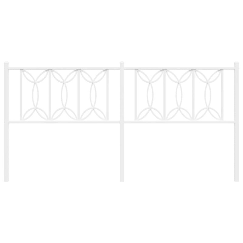 Vidaxl Metal Replace Headboard White 200 Cm, White, Super King (6')